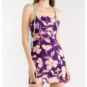 Zara limited edition purple floral bohemian mini dress
